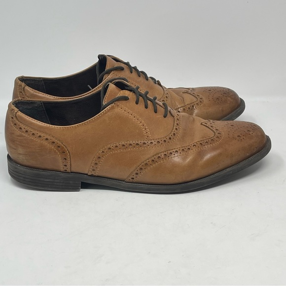 Cole Haan Ross Dustin Shoes Mens 12 M Brown Leather Wingtip Oxford Casual - Picture 3 of 14